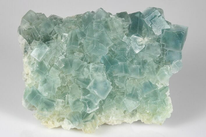 Stormy-Day Blue, Cubic Fluorite Crystal Cluster - Sicily, Italy #183785
